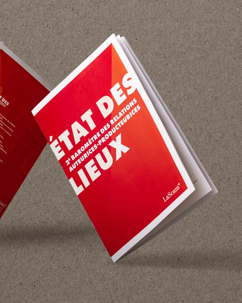 ID 1520 — State of the Industry Report, 2nd Barometer of Author-Producer Relations, LaScam*, softcover edition — Art direction vrai studio